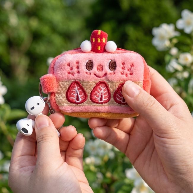 Earbud Case: Strawberries