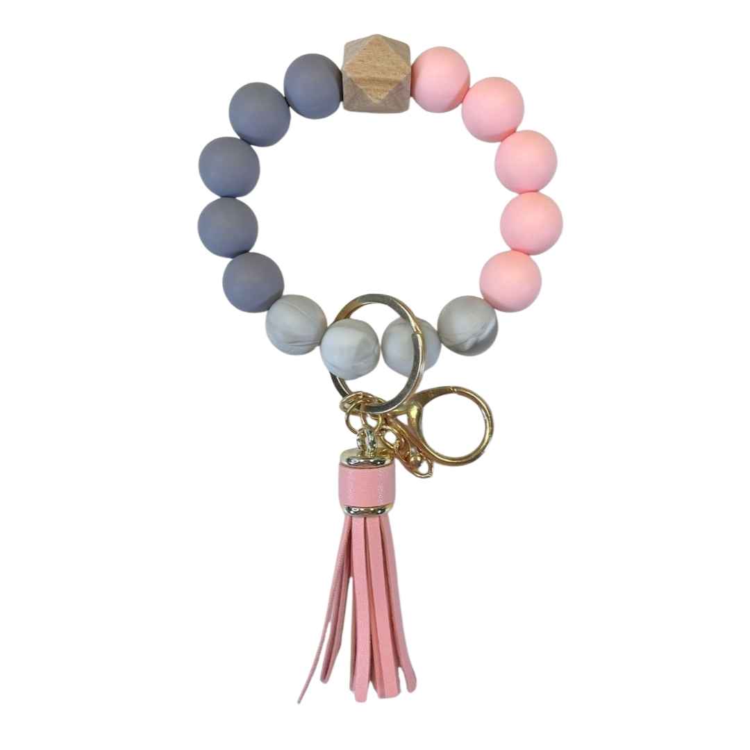 Wristlet-Beaded: Pink Blush