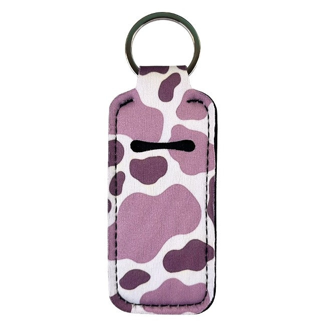 Lip Gloss Holder: Cow Print in Plum