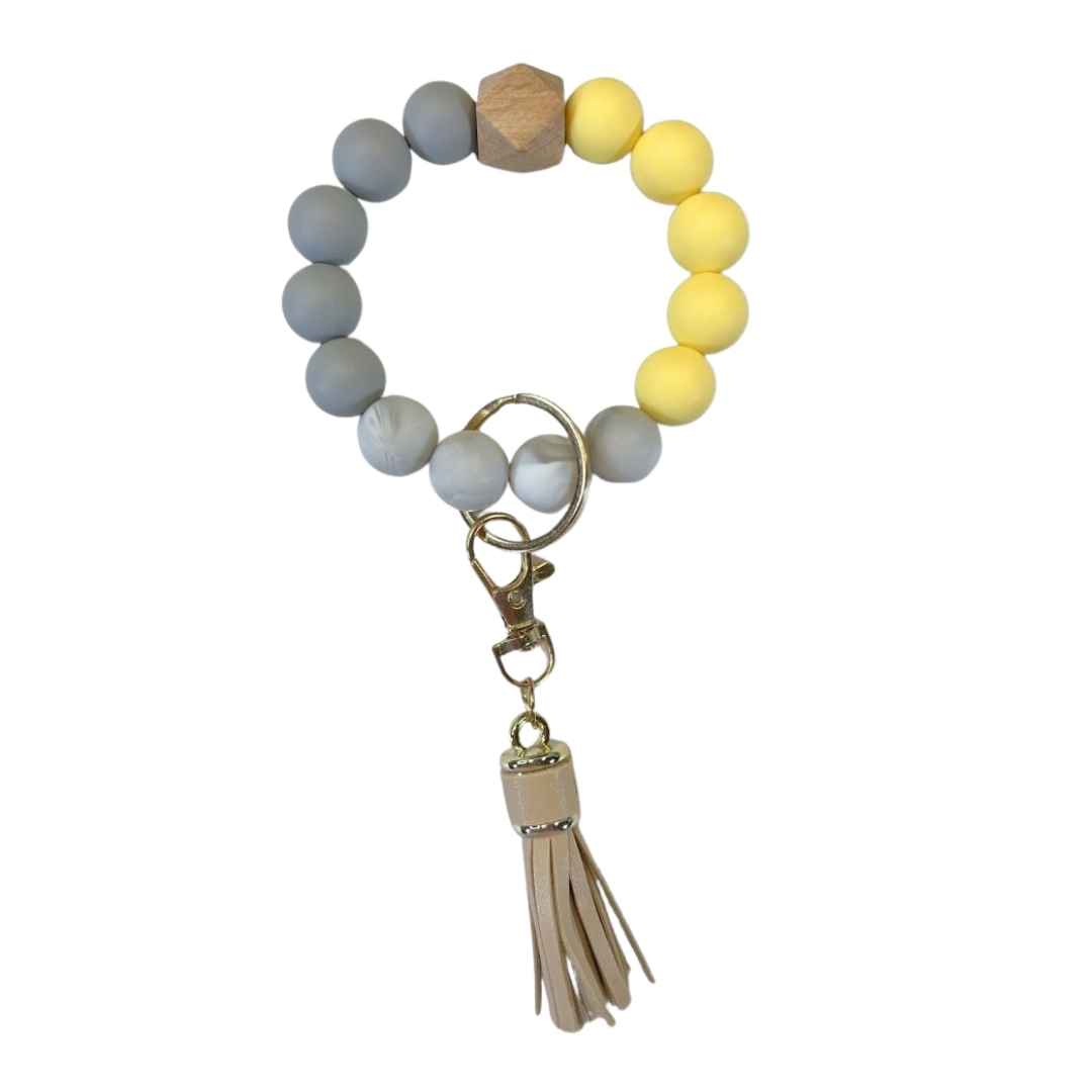 Wristlet-Beaded: Yellow