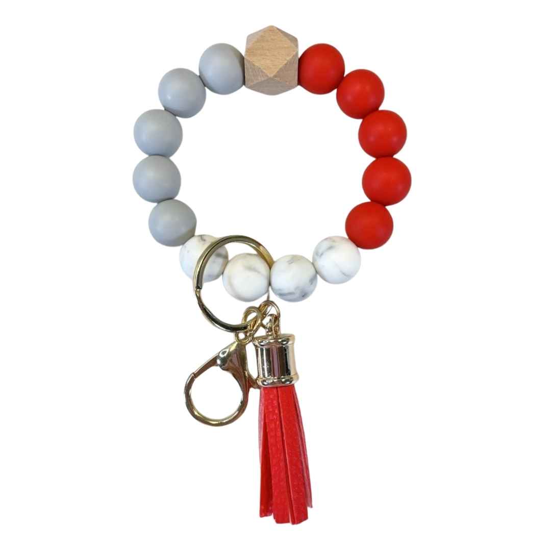 Wristlet-Beaded: Red