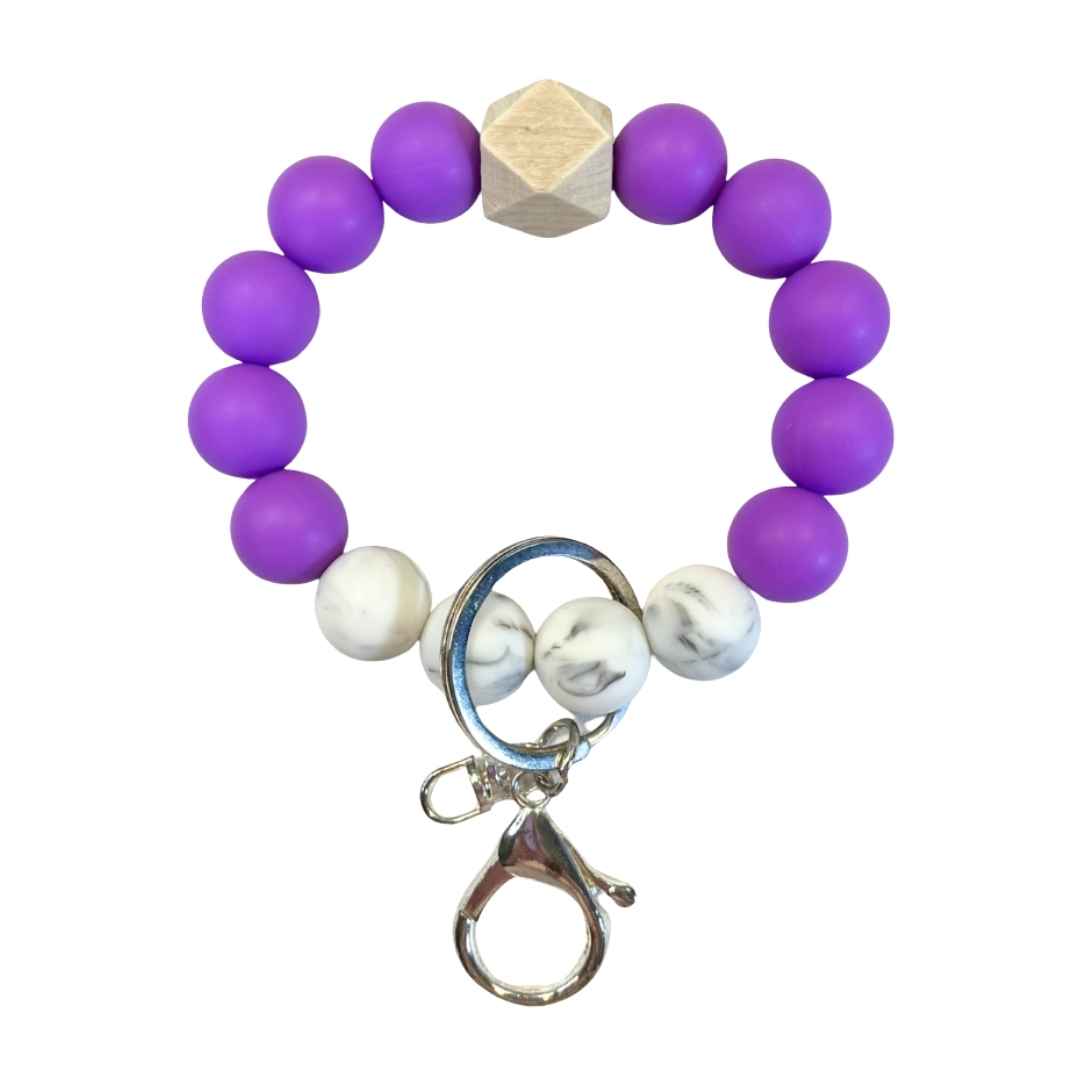 Wristlet-Beaded: Purple