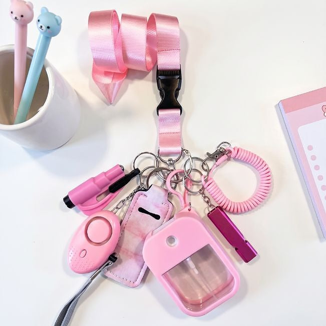 Safety Keychain Set: Pink