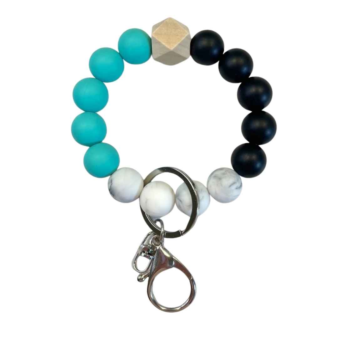 Wristlet-Beaded: Teal