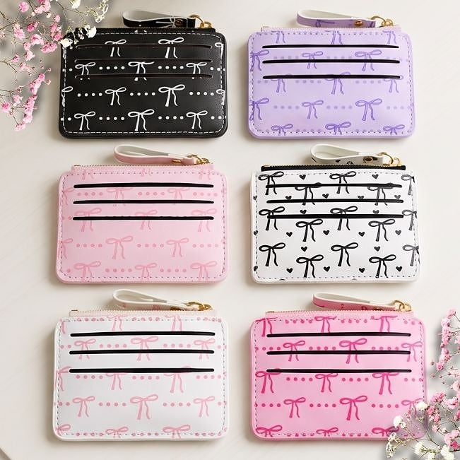 Cardholder: Bows Zipper Closure