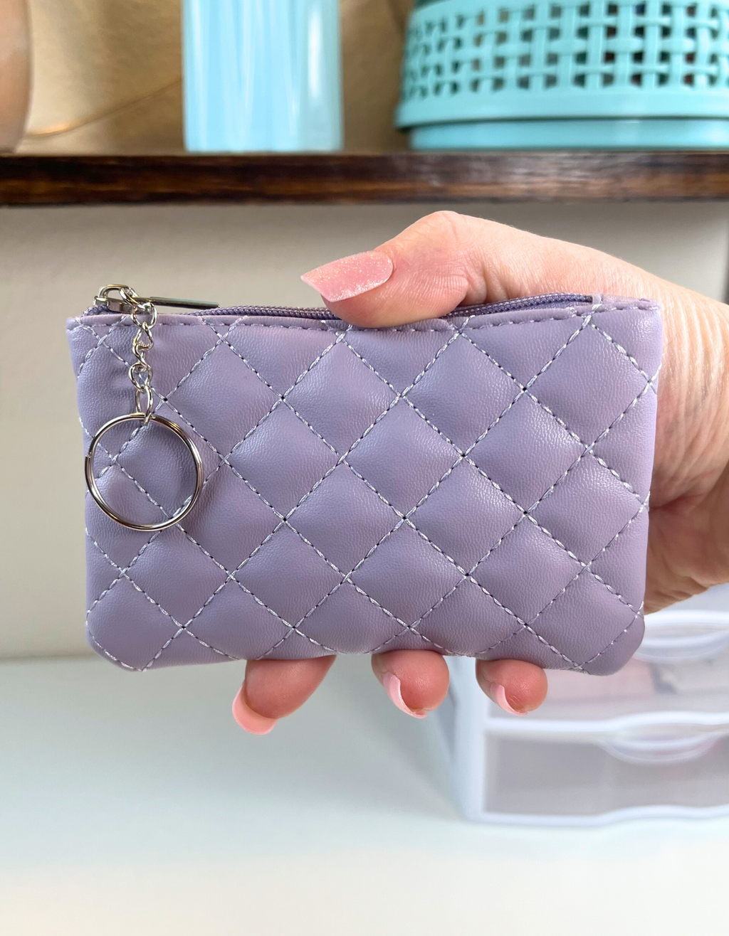 Coin Purse: Simplicity Quilted in Purple