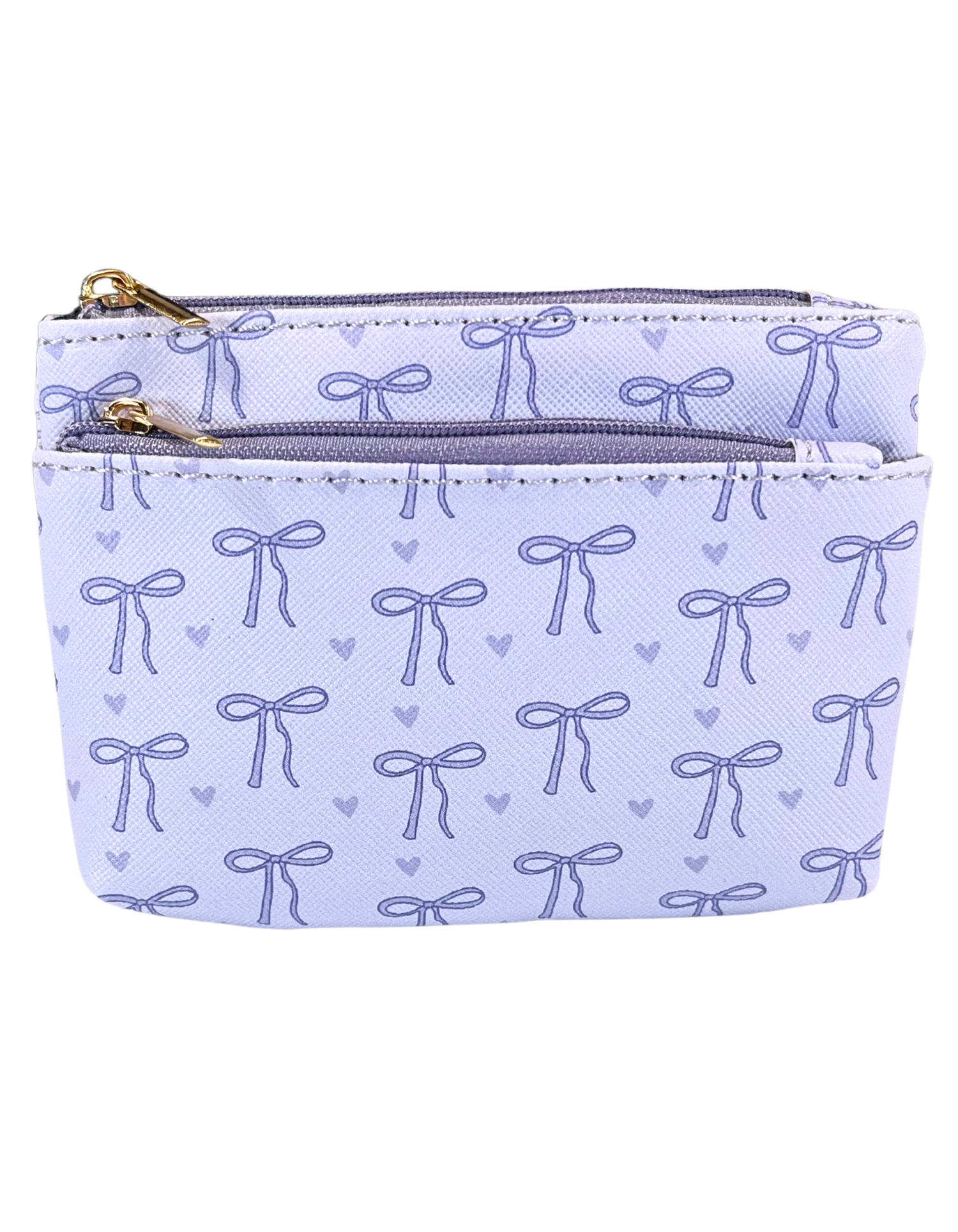 Coin Purse: Purple Bows 2-Zip