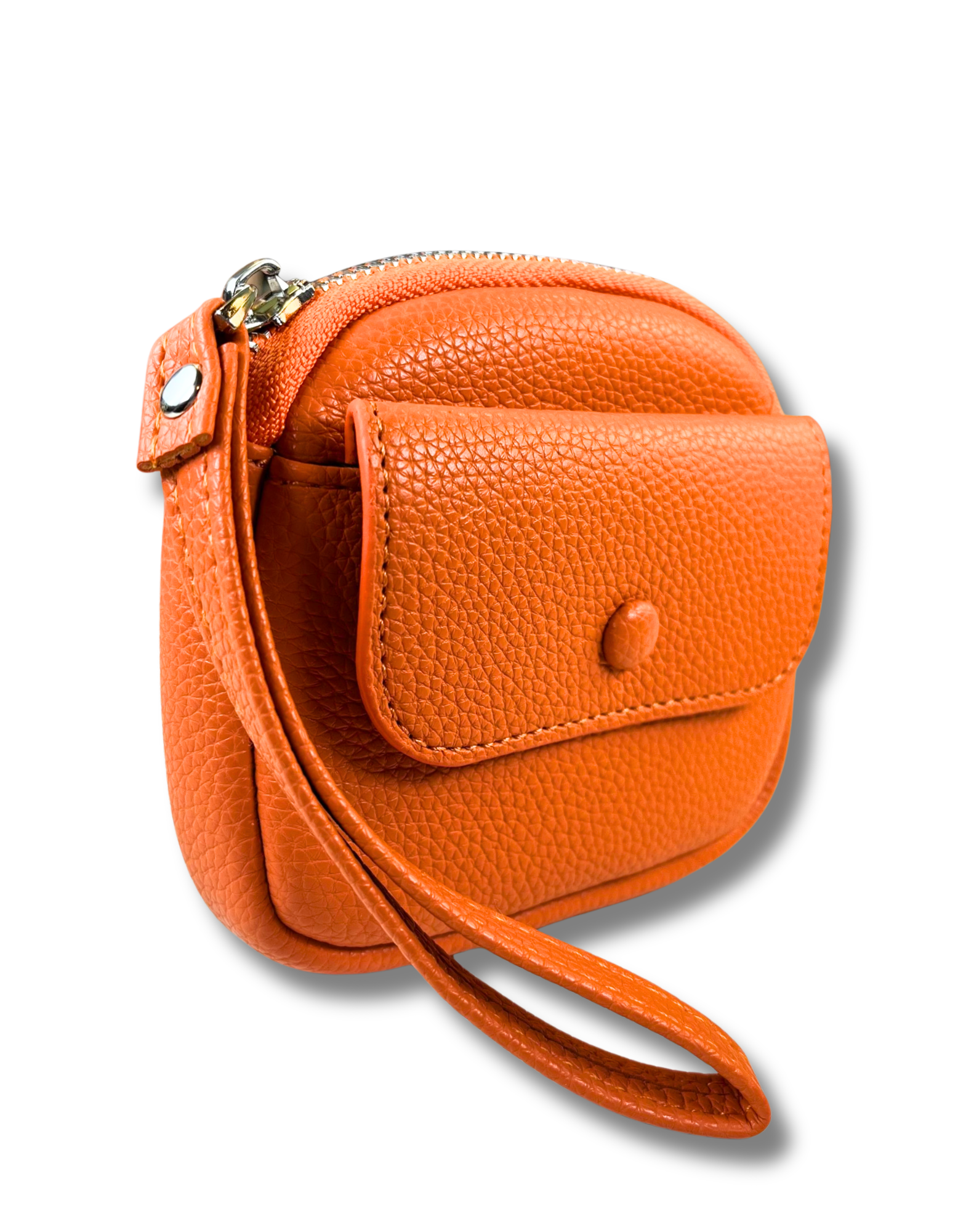 Coin Purse: Orange with Pocket