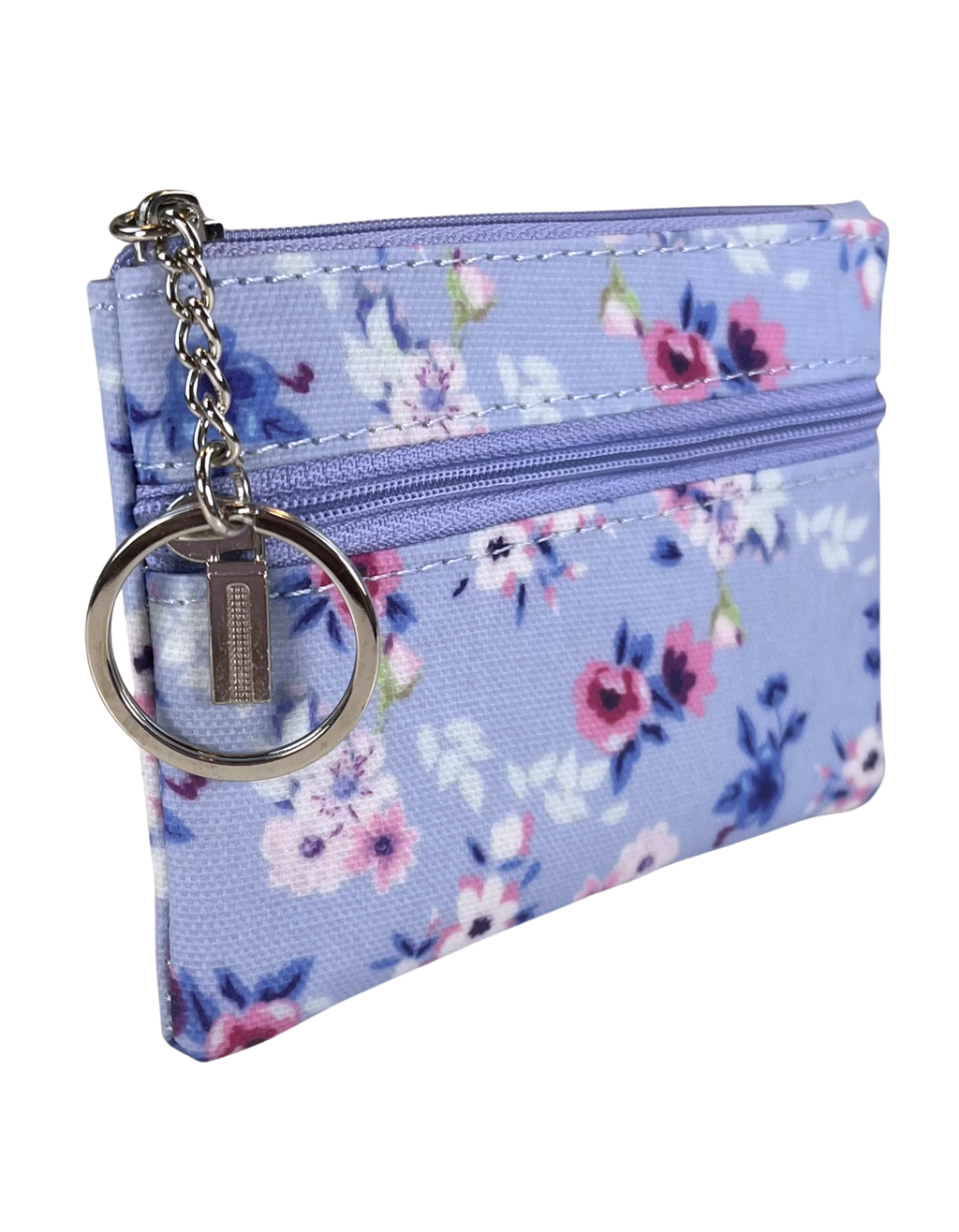 Coin Purse: Flowers in Periwinkle 2-Zip