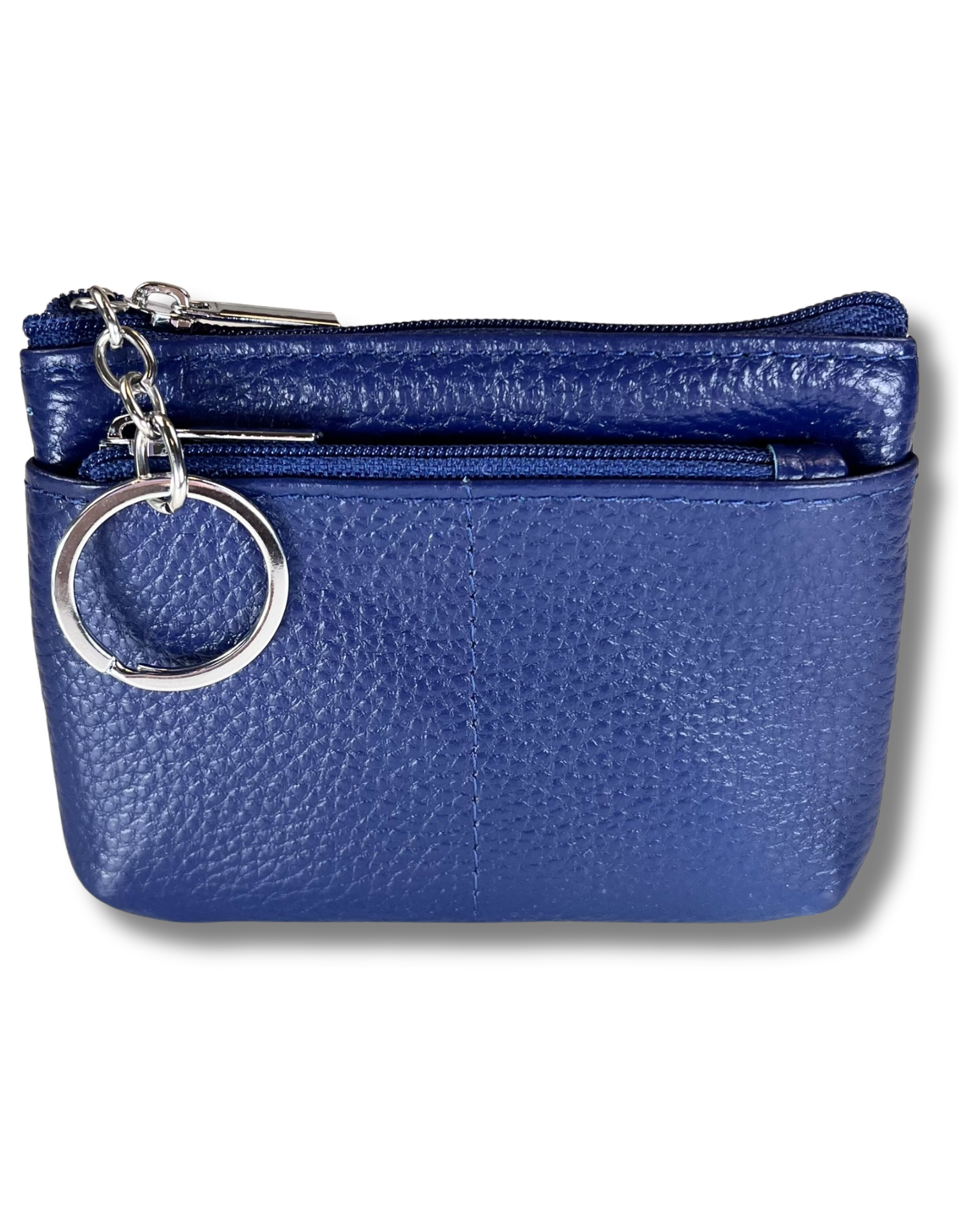 Coin Purse: Genuine Leather 2-Zip