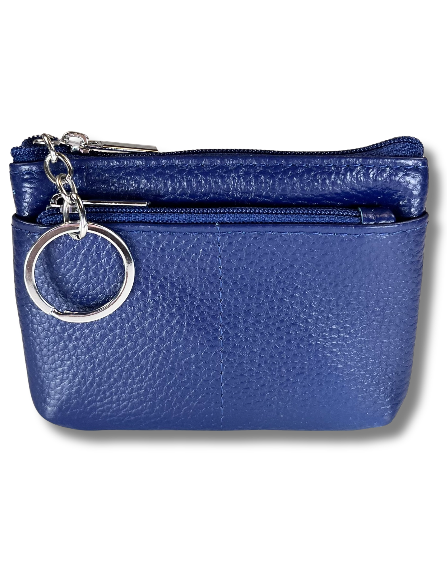 Coin Purse: Genuine Leather 2-Zip