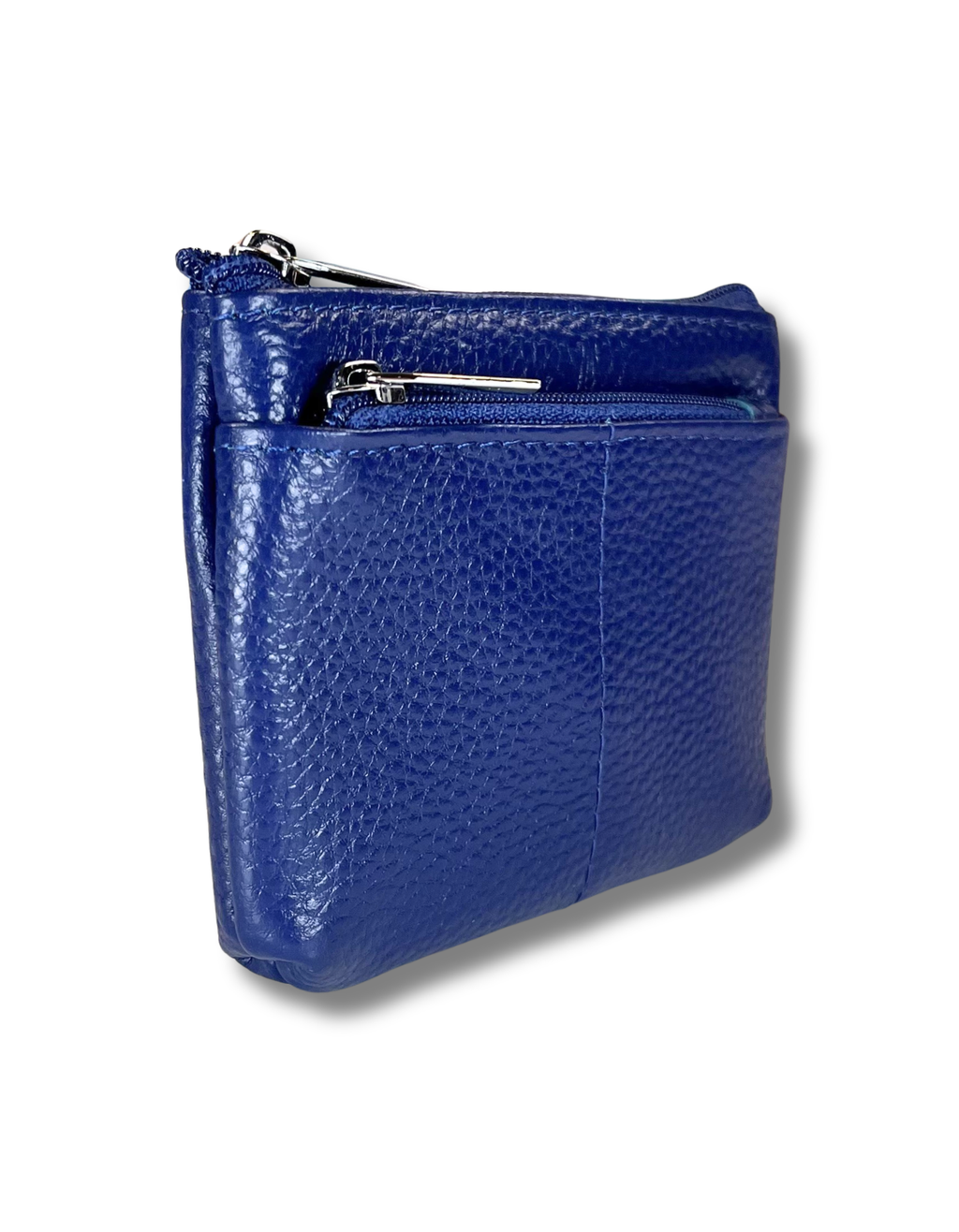 Coin Purse: Genuine Leather 2-Zip