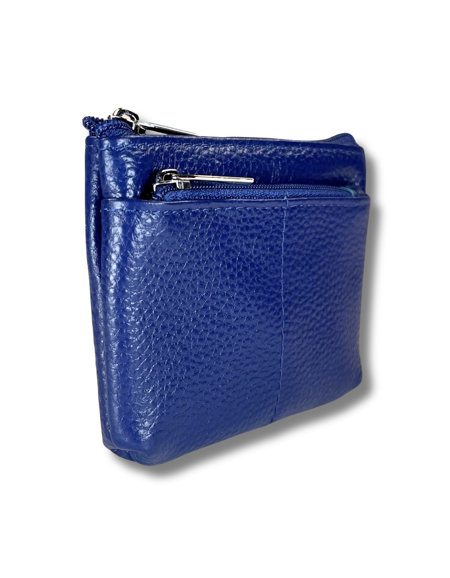 Coin Purse: Genuine Leather 2-Zip