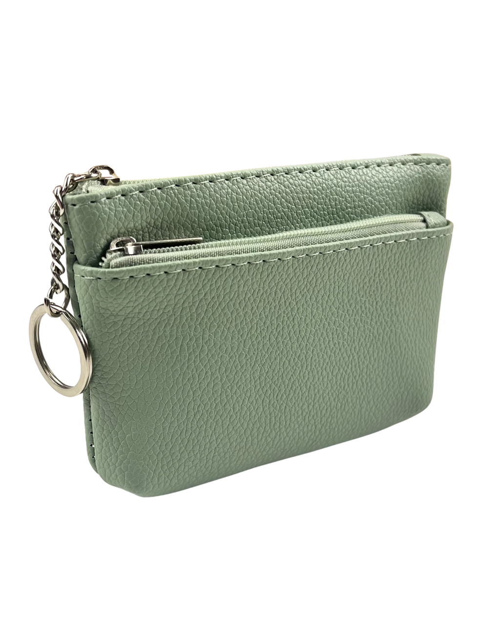 Coin Purse: Faux Leather 2-Zip