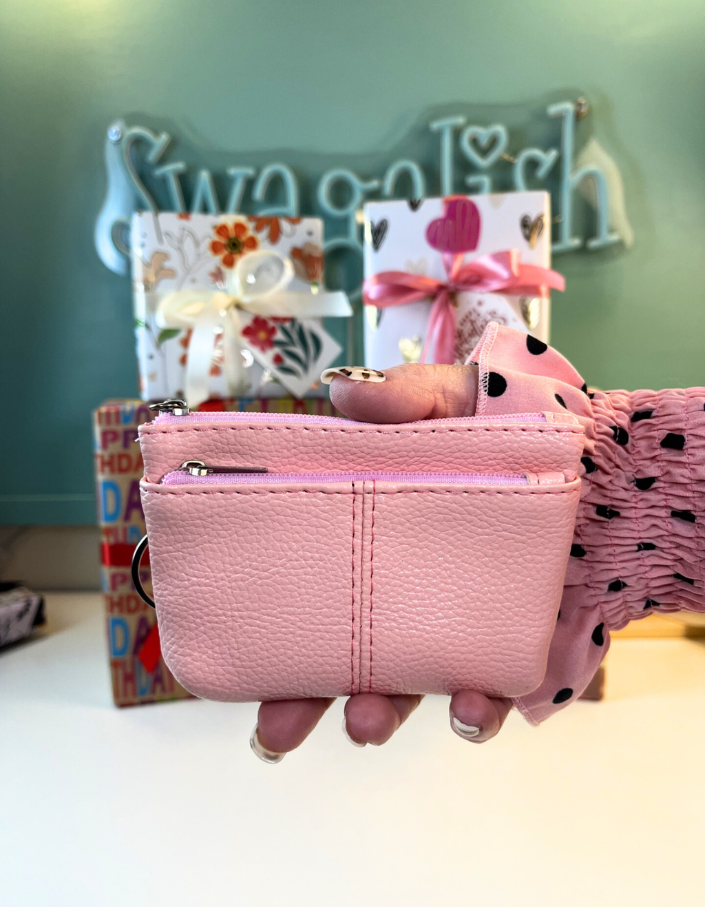 Coin Purse: Pink Blush 2-Zip