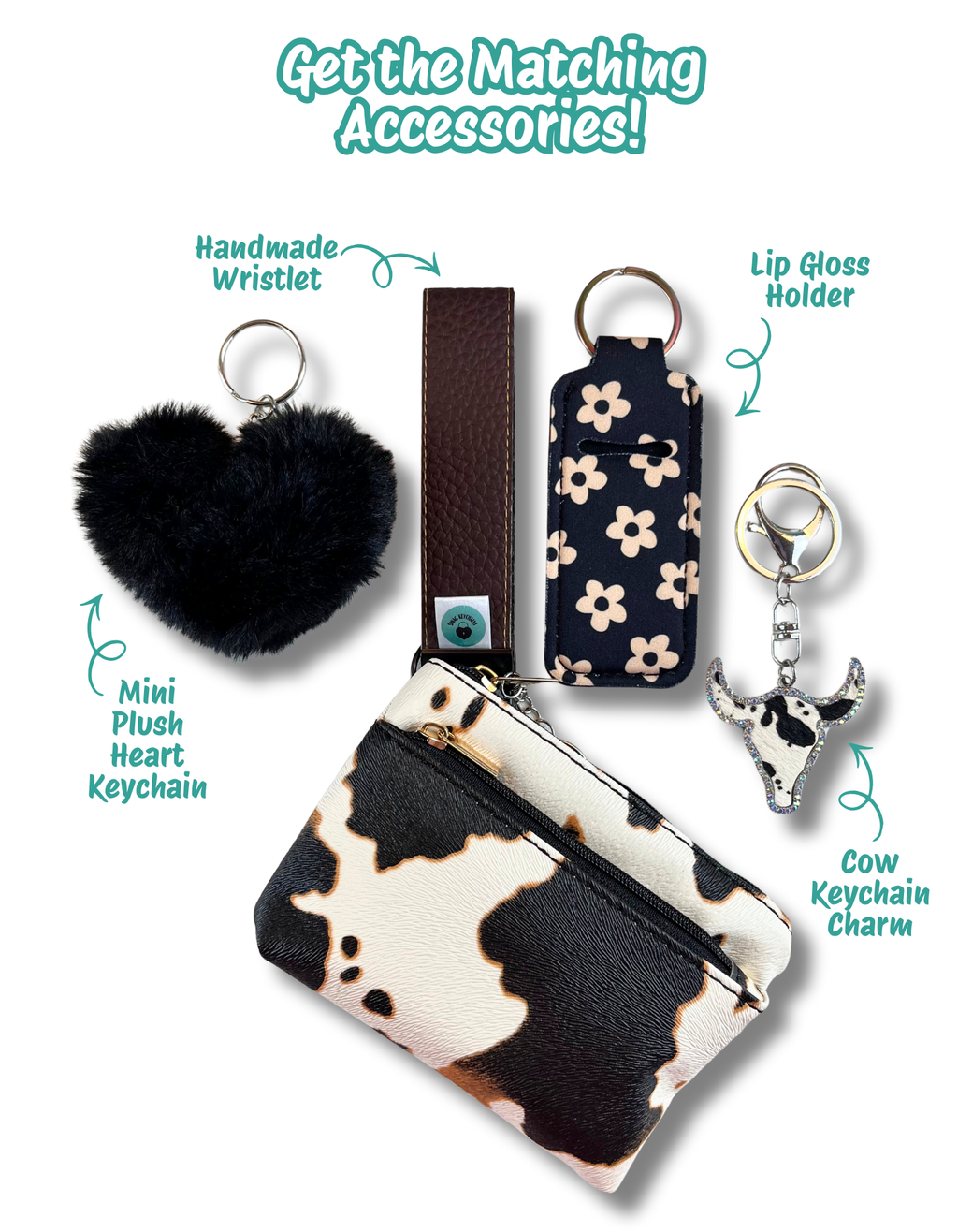 Coin Purse: Cow Print 2-Zip