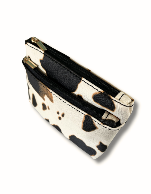 Coin Purse: Cow Print 2-Zip