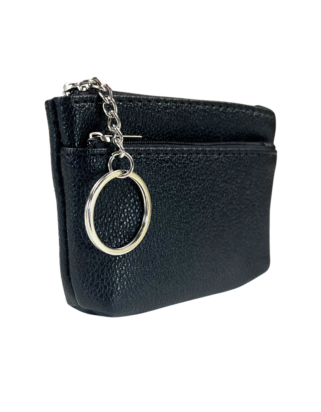 Coin Purse: Faux Leather 2-Zip