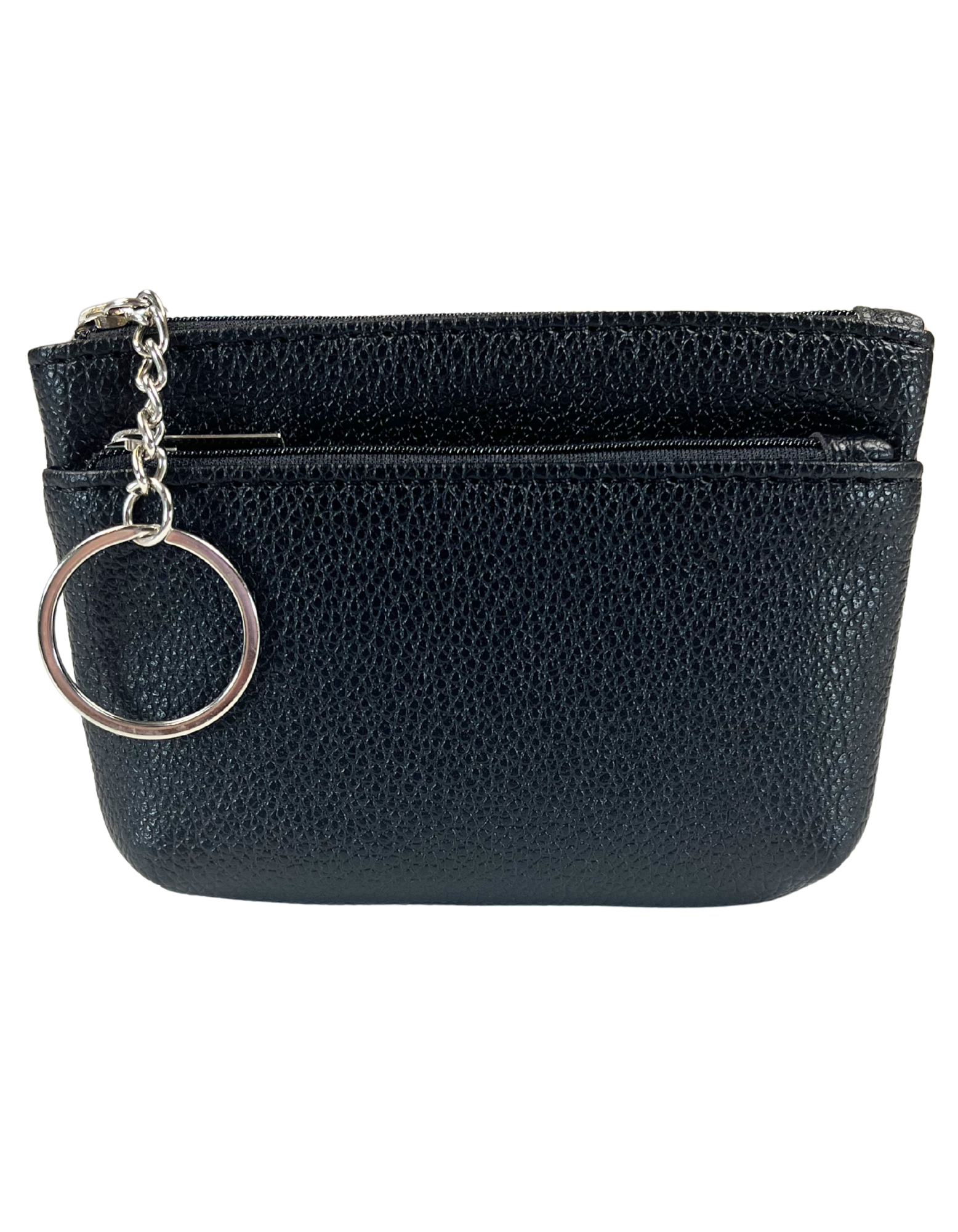 Coin Purse: Faux Leather 2-Zip