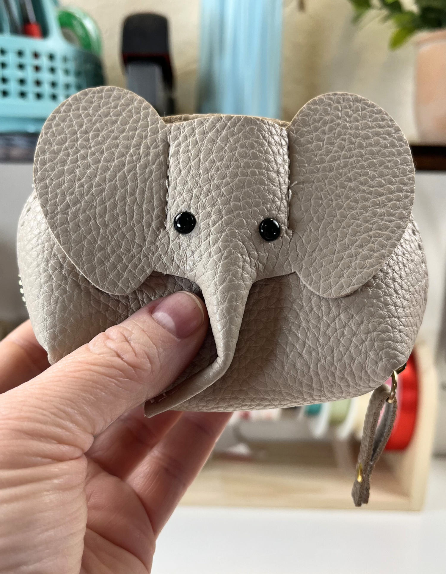 Mini Purse: Elephant in Gray
