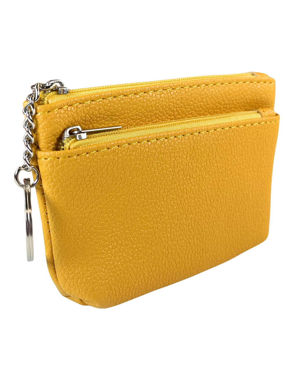 Coin Purse: Faux Leather 2-Zip