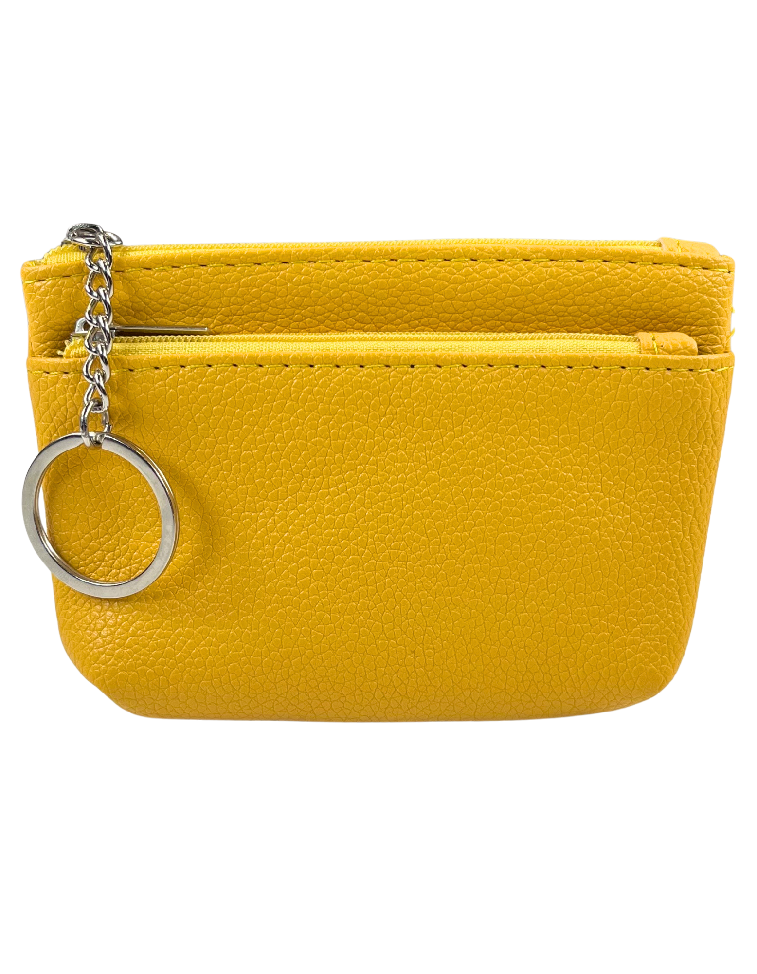 Coin Purse: Faux Leather 2-Zip