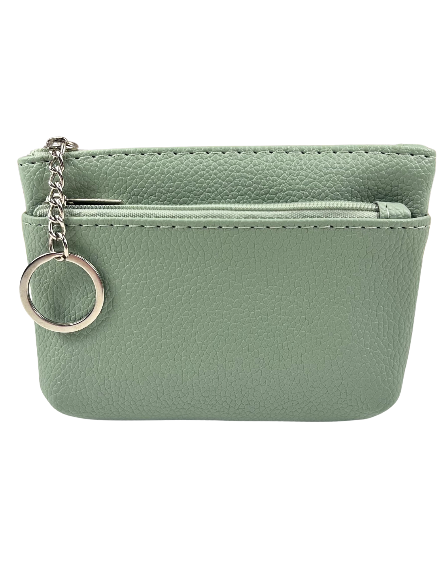 Coin Purse: Faux Leather 2-Zip