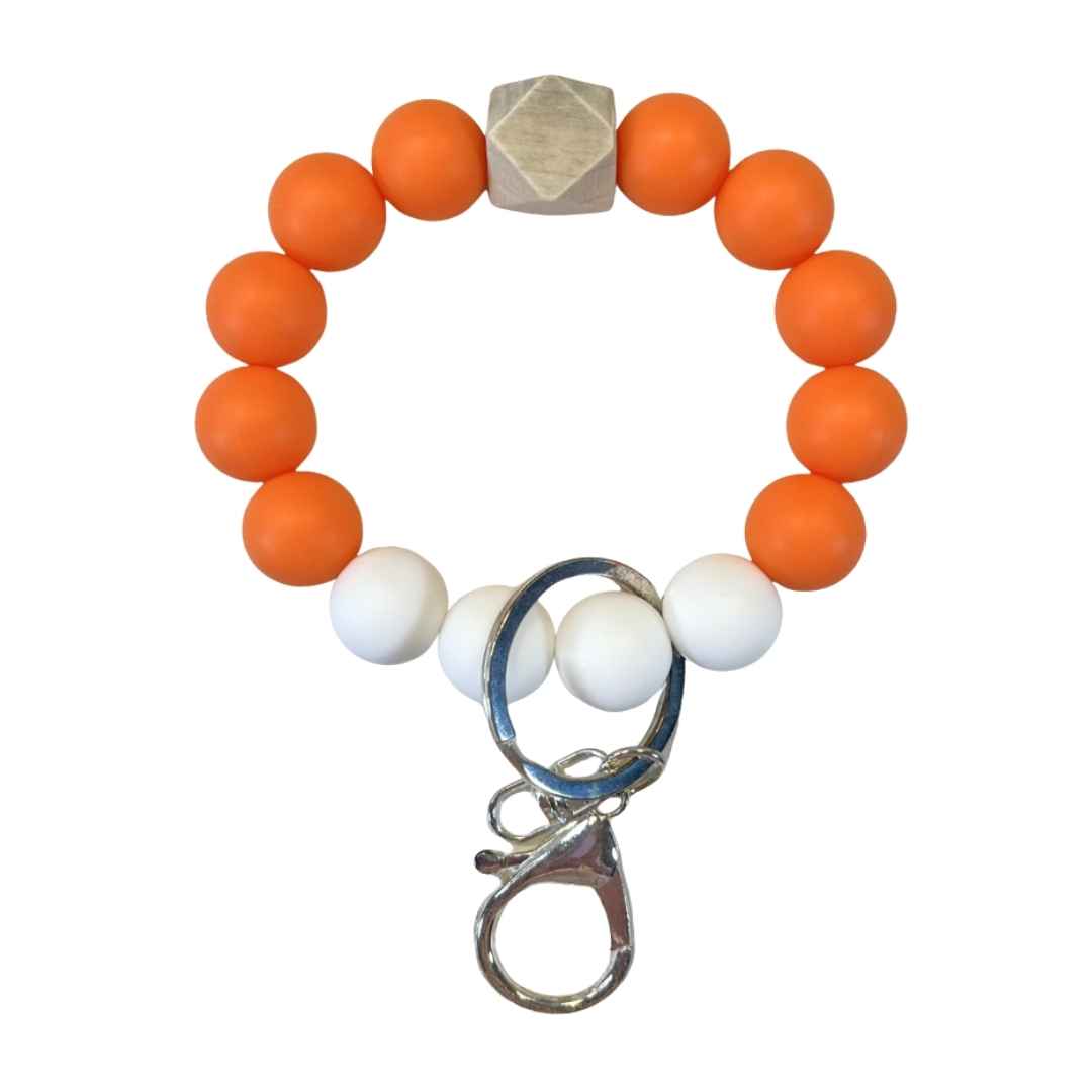 Wristlet-Beaded: Orange