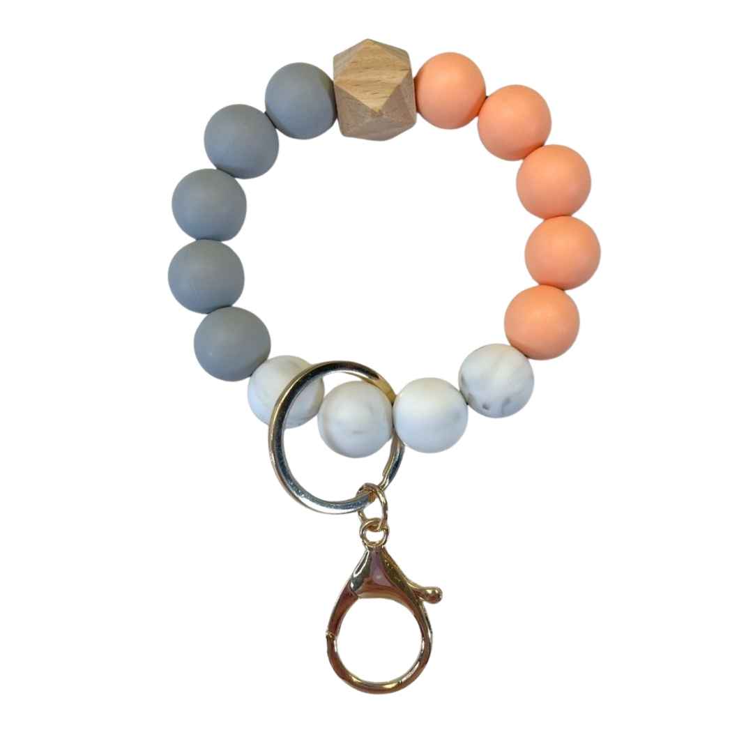 Wristlet-Beaded: Peach