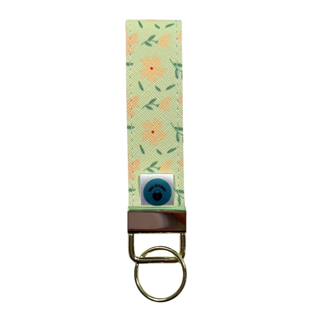 Wristlet-Faux Leather: Spring Flowers