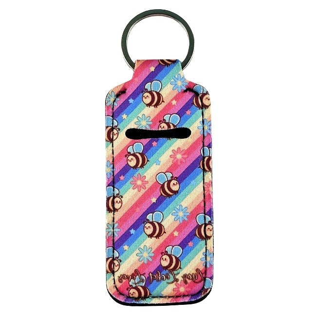 Lip Gloss Holder: Bees in Rainbow