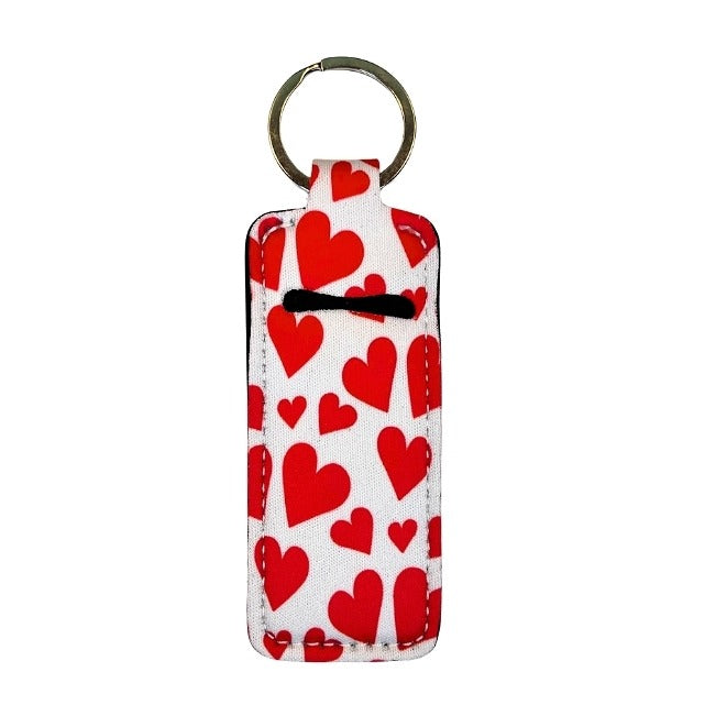 Lip Gloss Holder: Hearts in Red & White