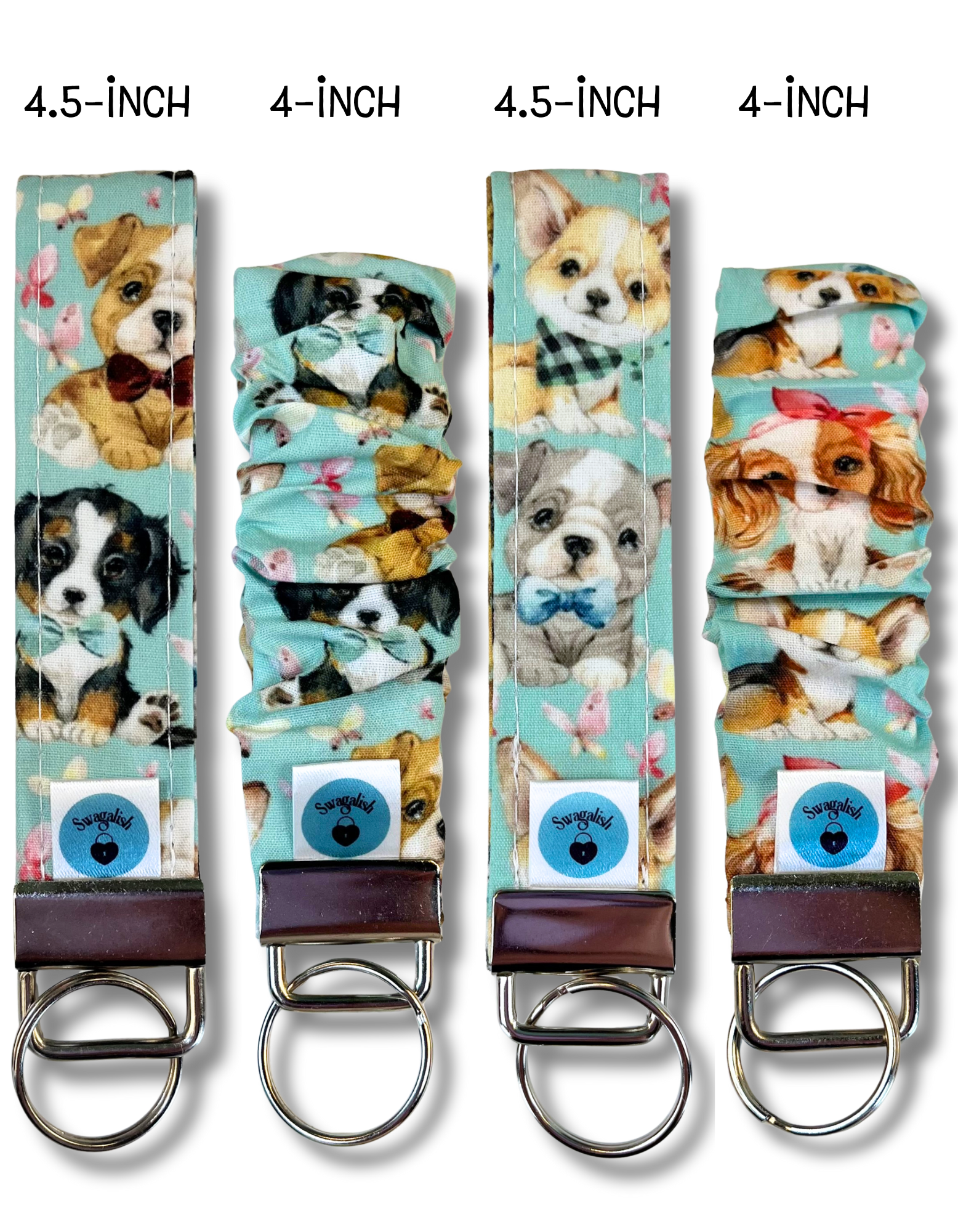 Wristlet: Dogs in Minty Blue