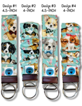 Wristlet: Dogs in Minty Blue