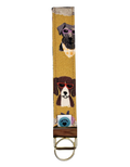 Wristlet-Strap: Dogs in Gold 6-INCH