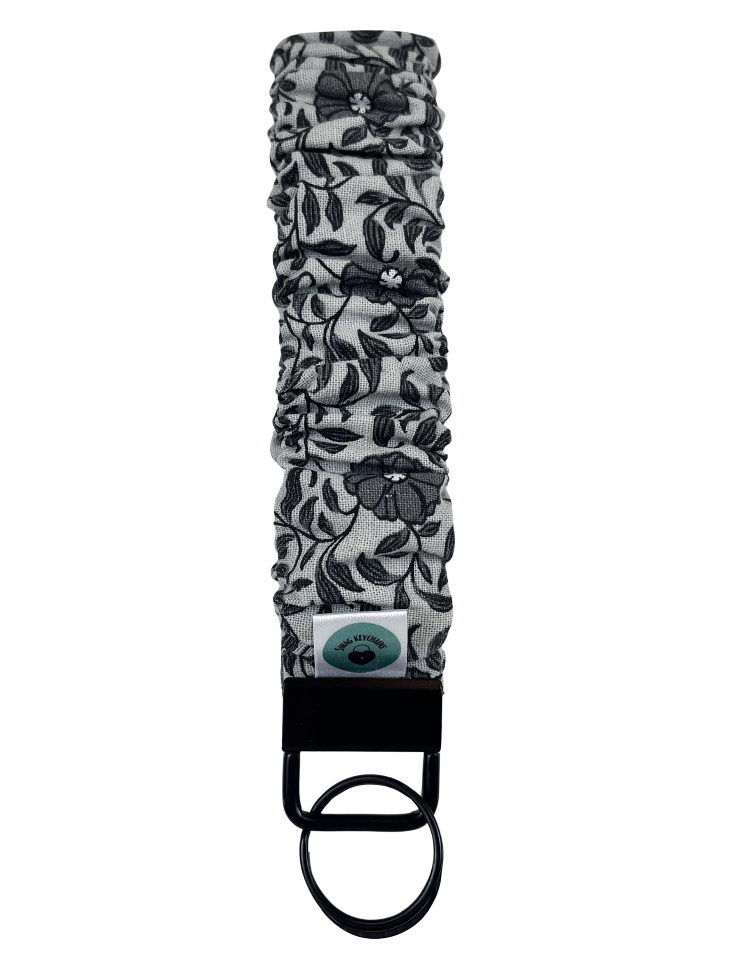 Wristlet-Scrunchie: Flowers in Gray