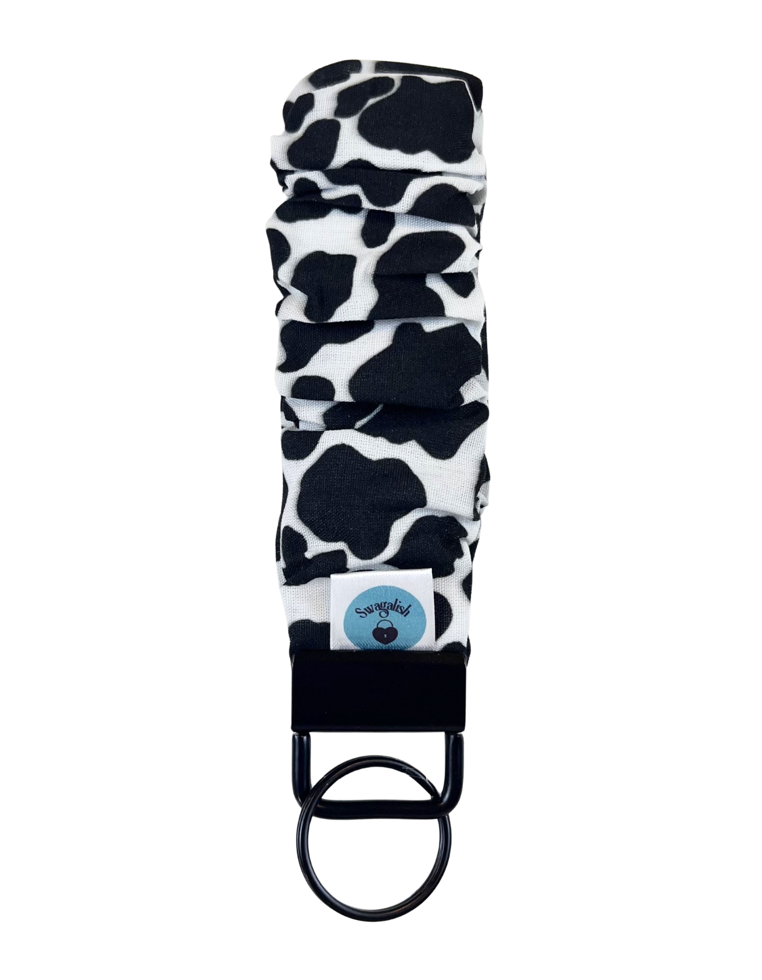 Wristlet-Scrunchie: Cow Print in Black