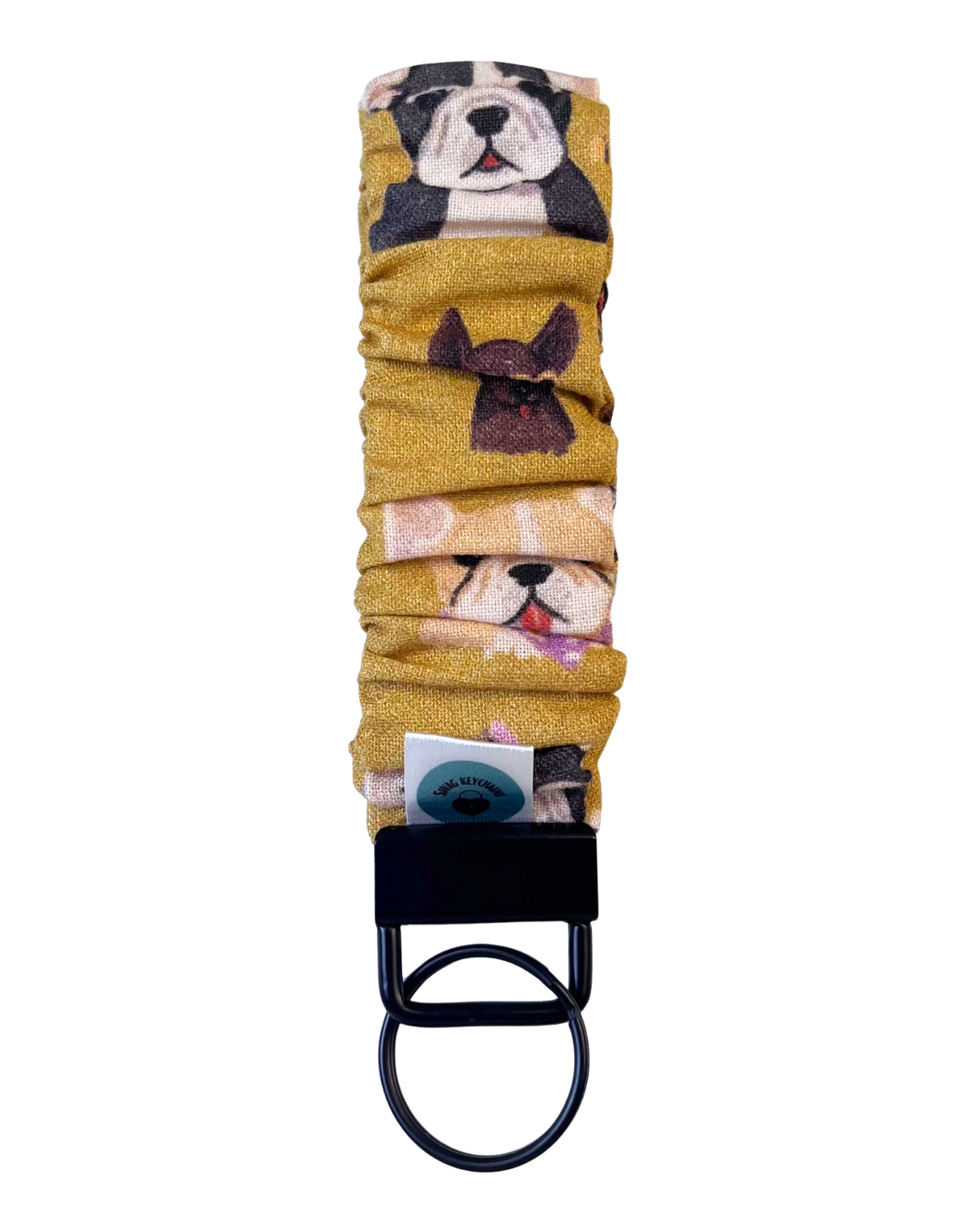 Wristlet-Scrunchie: Dogs in Gold 4-INCH
