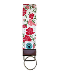 Wristlet-Faux Leather: Roses in Pink