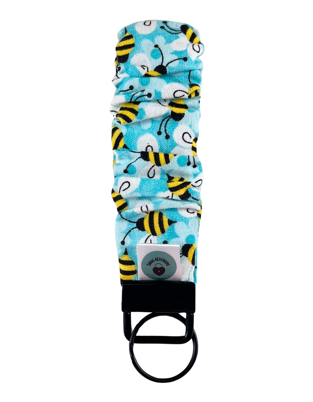 Wristlet-Scrunchie: Bees in Blue