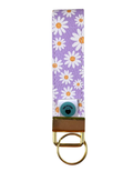 Wristlet-Faux Leather: Daisies in Lilac