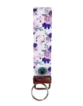 Wristlet-Faux Leather: Roses in Purple