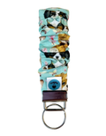 Wristlet-Scrunchie: Dogs in Minty Blue 1
