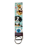 Wristlet-Strap: Dogs in Minty Blue 1