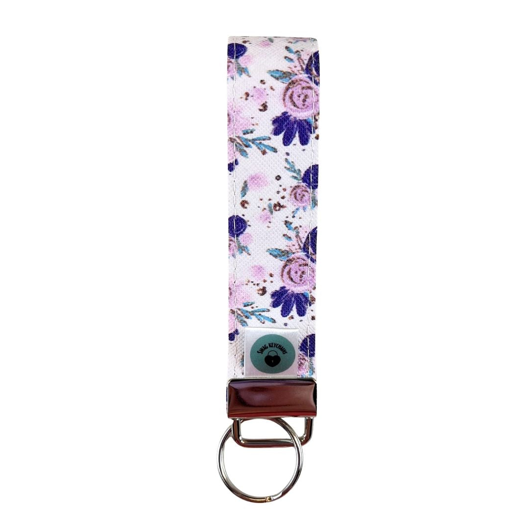 Wristlet-Faux Leather: Roses in Purple