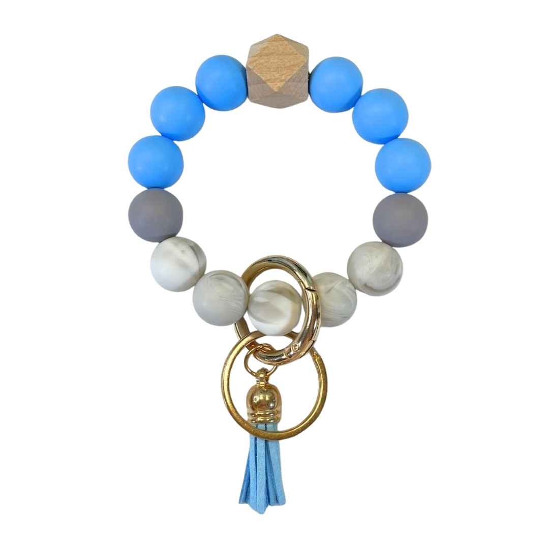 Wristlet-Beaded: Blue
