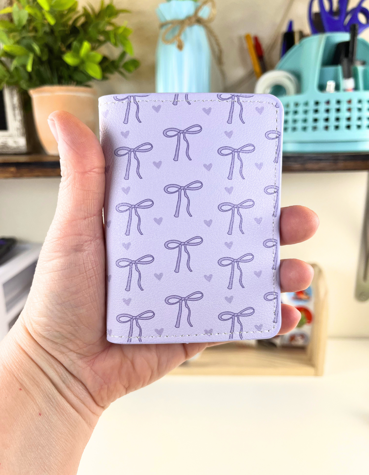 Cardholder Wallet: Bows in Lavender