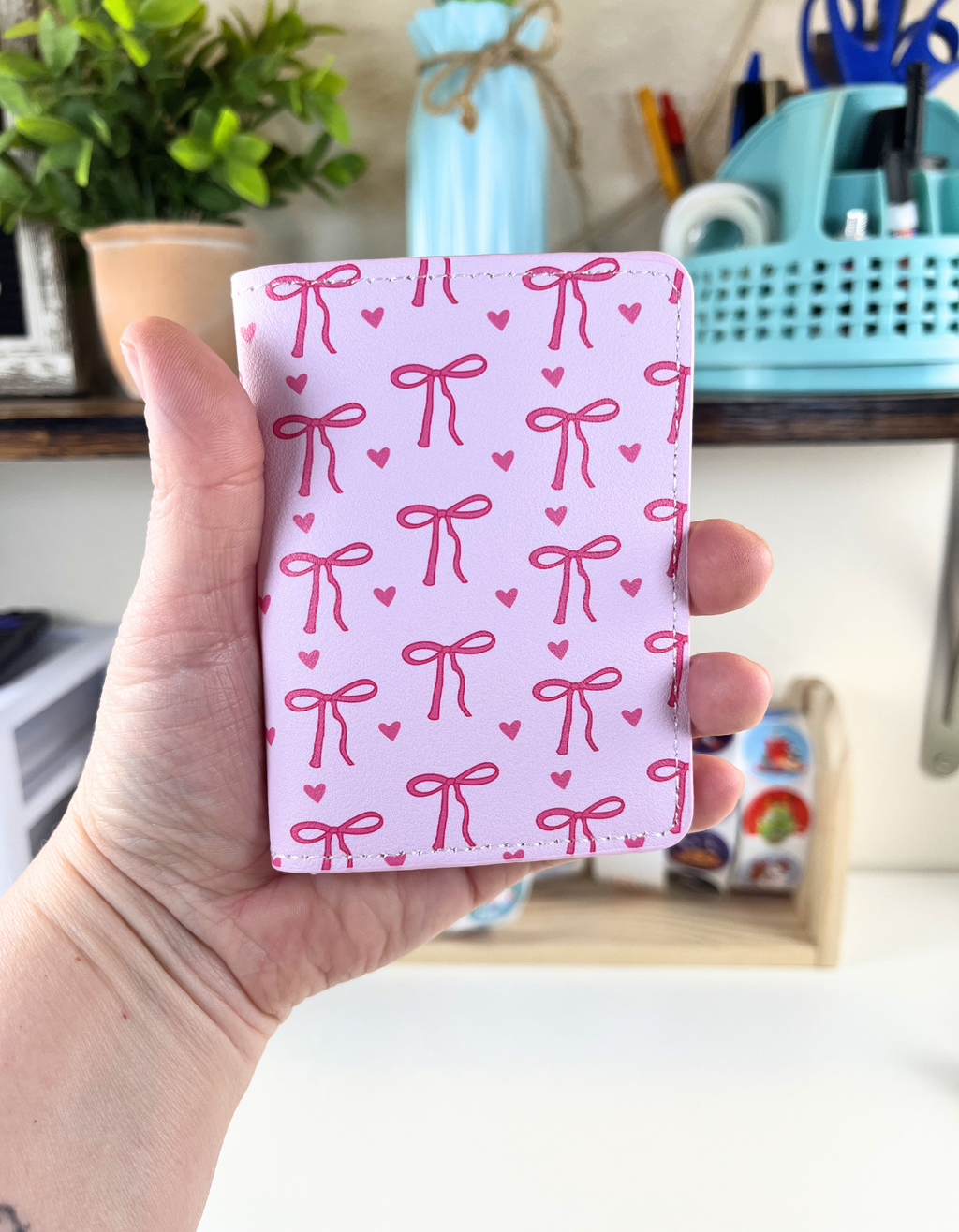 Cardholder Wallet: Bows in Pink Passion