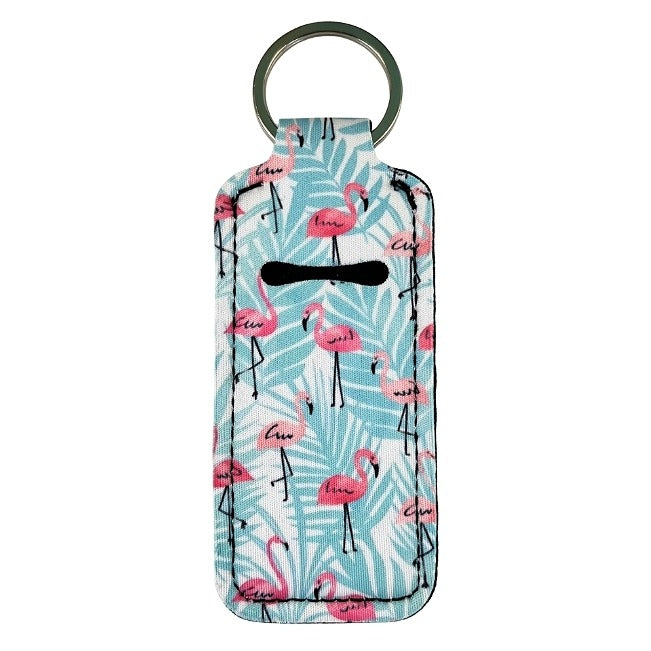 Lip Gloss Holder: Flamingos in Blue