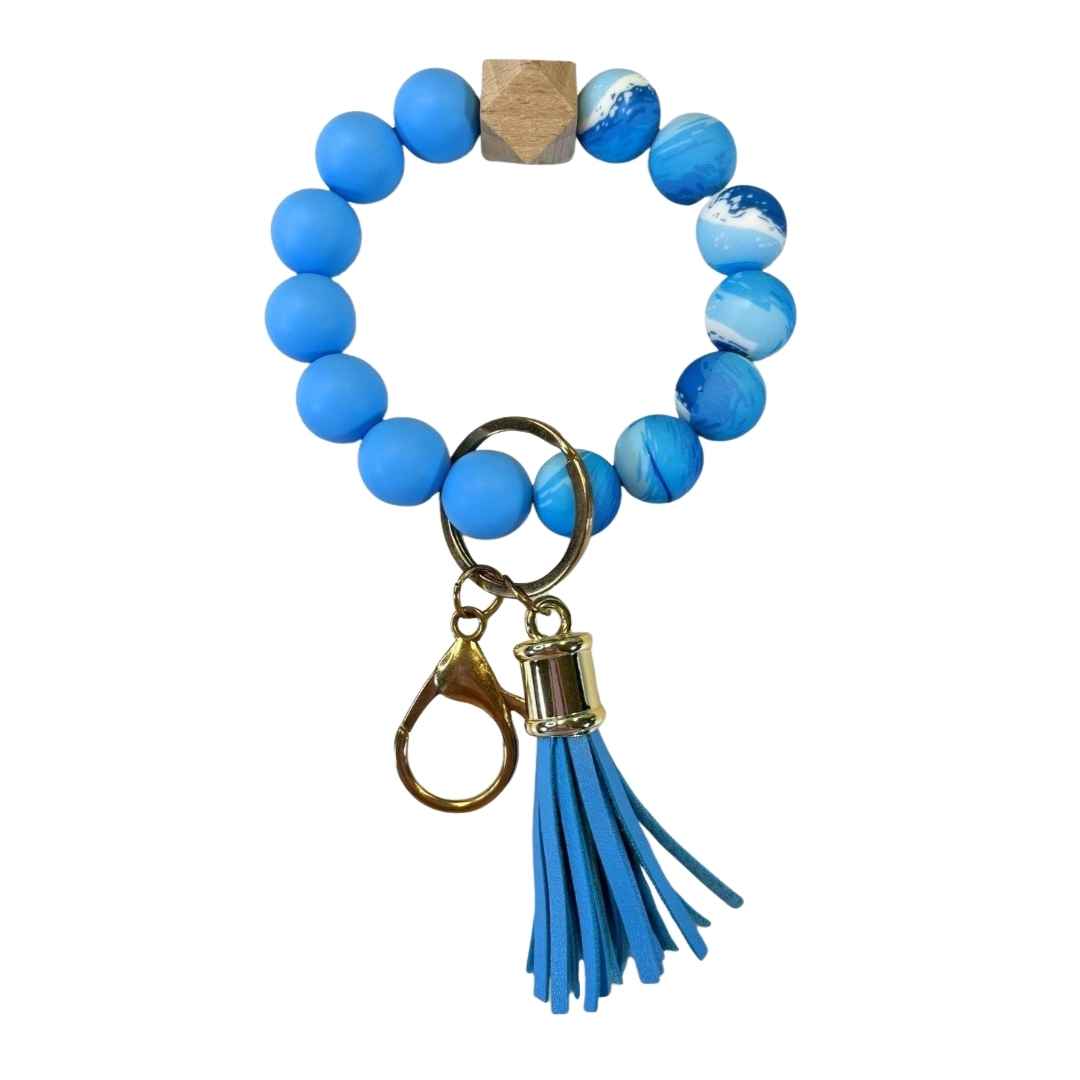Wristlet-Beaded: Blue Ocean Waves